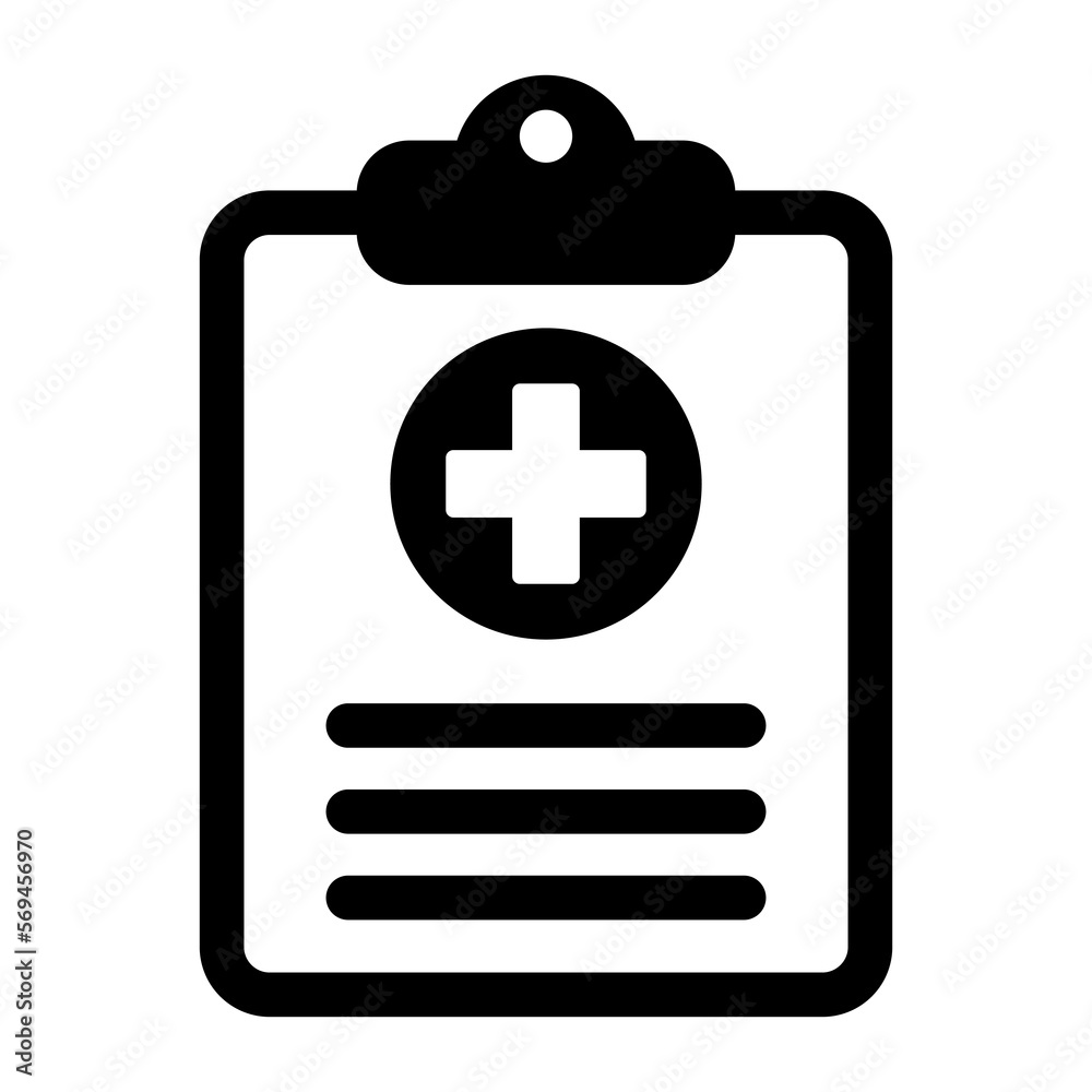 Medical history icon, medical report symbol. Health care clipboard icon. Medical card icon. Medical history icon, medical report symbol. Health care clipboard icon. Medical card icon.