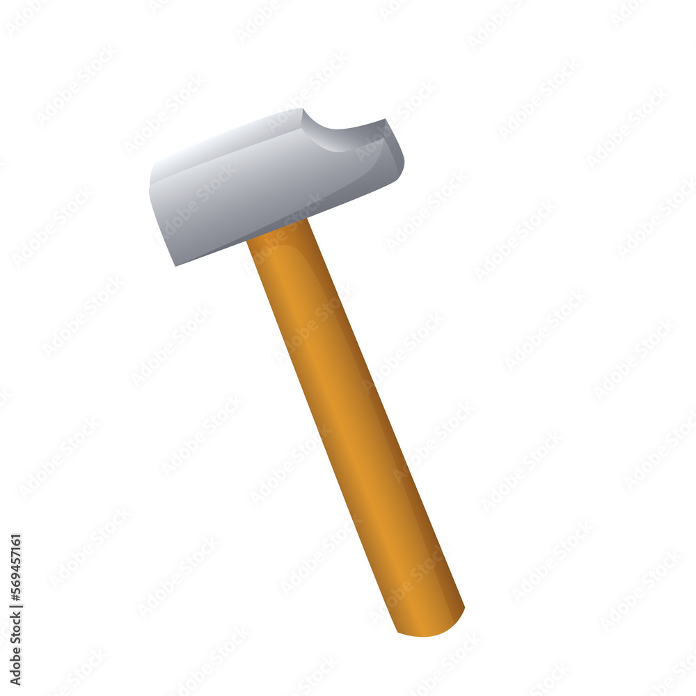 hammer tool isolated. Carpenter symbol
