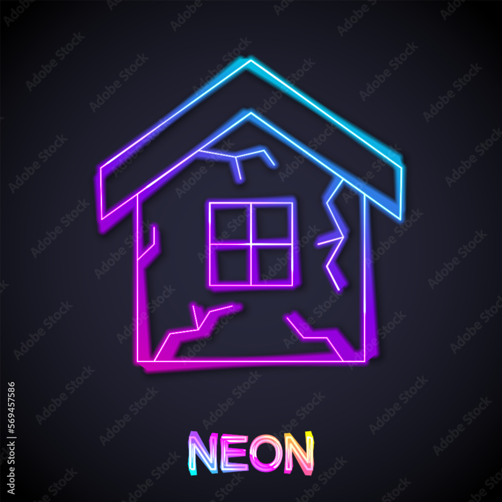 Glowing neon line House icon isolated on black background. Insurance concept. Security, safety, protection, protect concept. Vector Glowing neon line House icon isolated on black background. Insurance concept. Security, safety, protection, protect concept. Vector