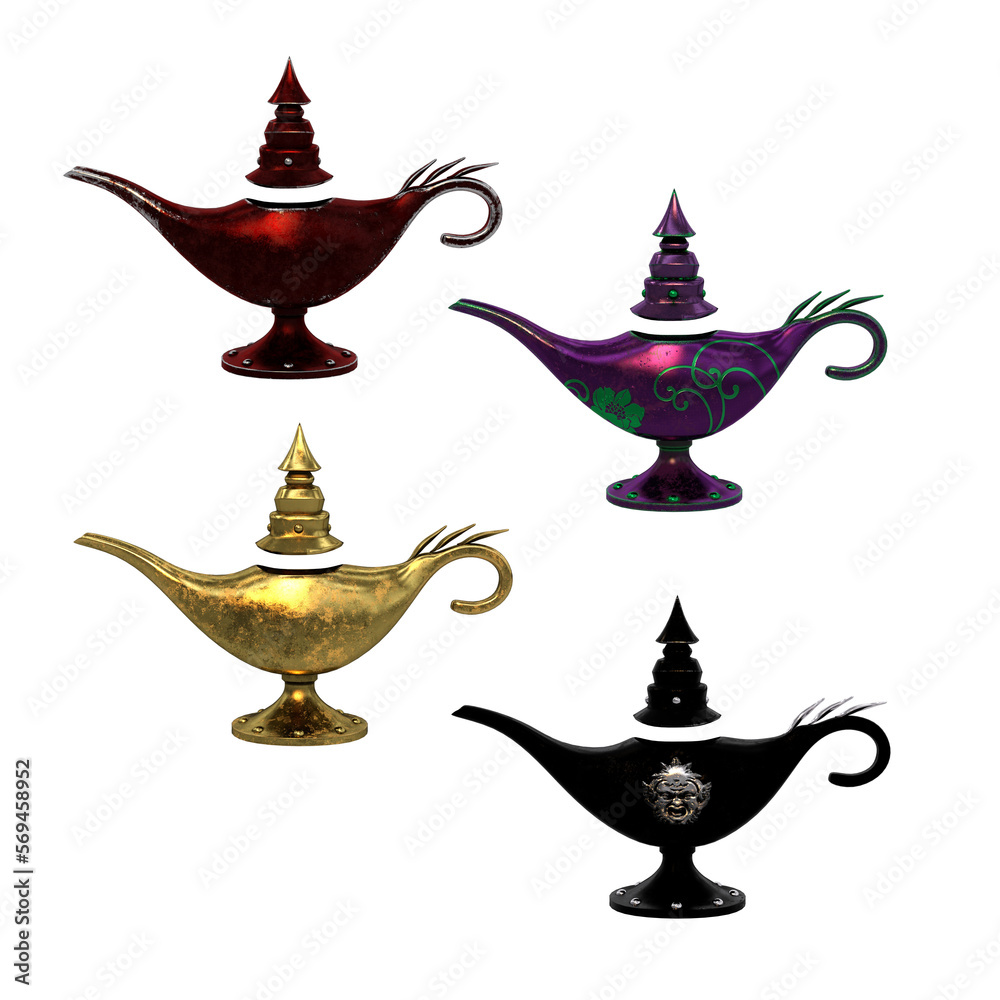 3d render magic lamps 3d render magic lamps