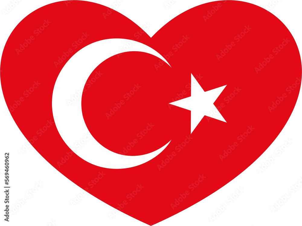 Obraz premium Turkey flag heart shape 34