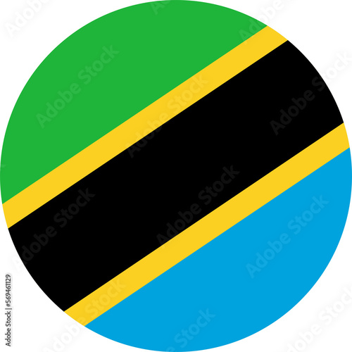 Tanzania flag round shape 52