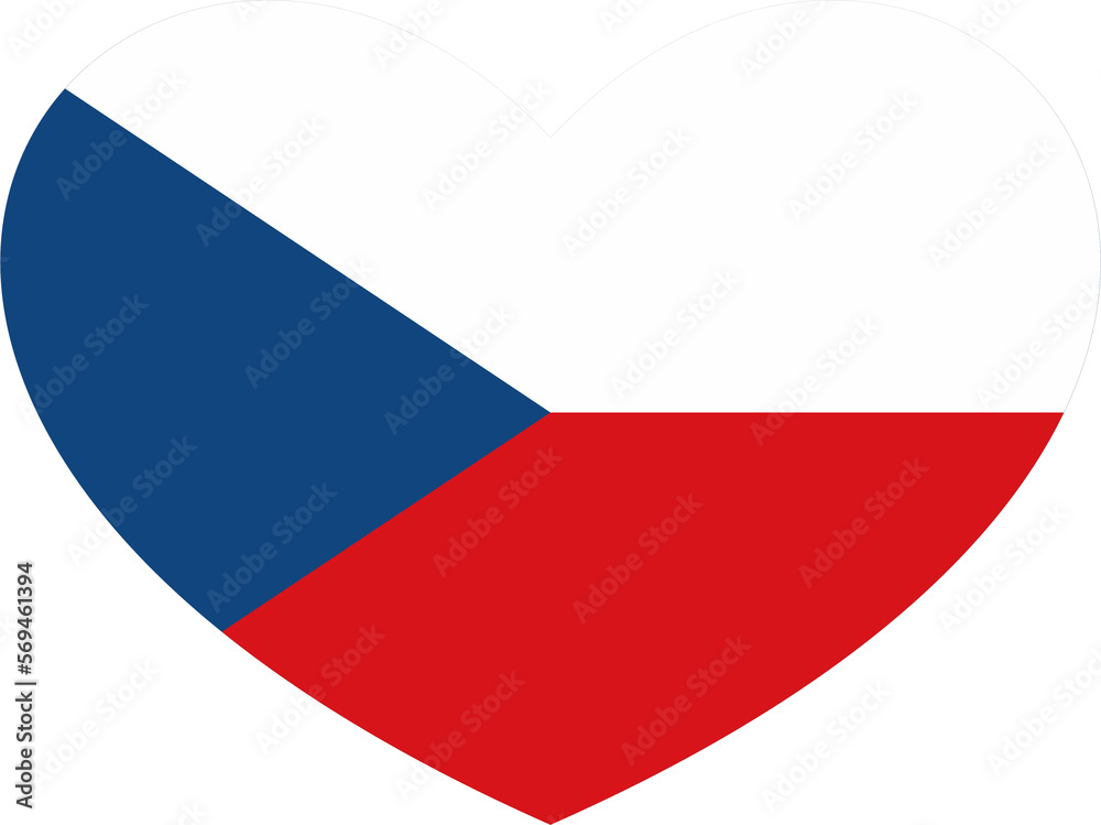 Fototapeta premium Czech Republic flag heart shape 86