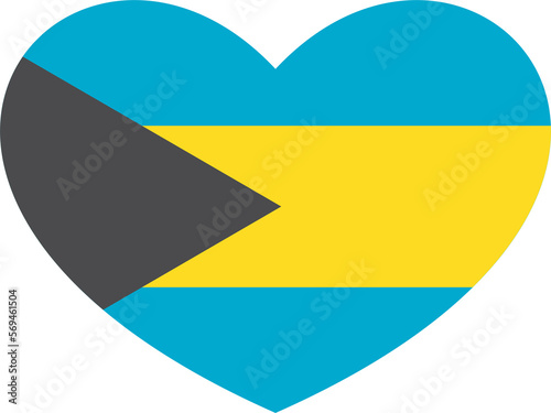 Free Download Bahamas flag heart shape 98 - GFXLoad