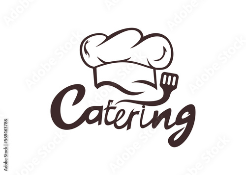 food icon symbol for cafe, restaurant, cooking business. Modern linear catering label