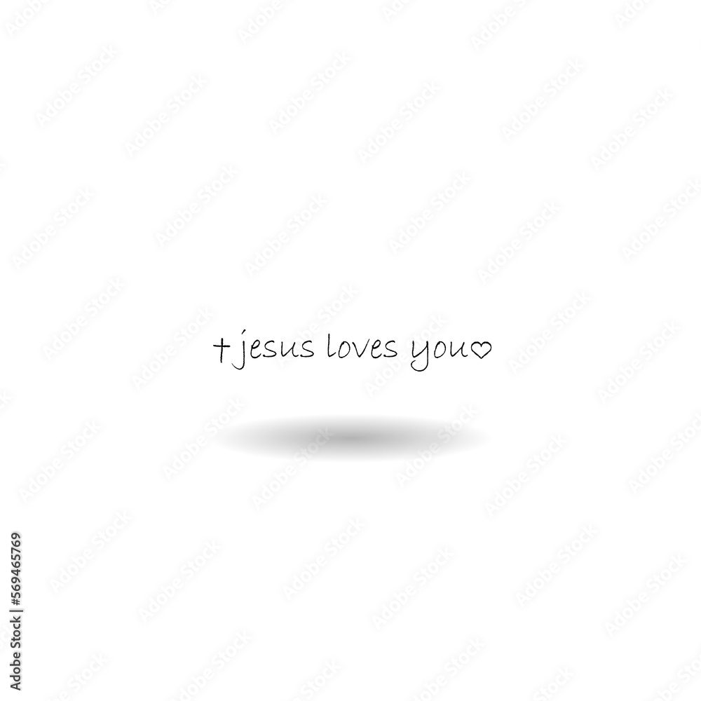 Jesus loves you Lettering with shadow Jesus loves you Lettering with shadow