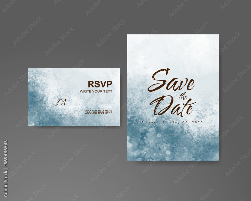 Wedding invitation with abstract watercolor background Wedding invitation with abstract watercolor background