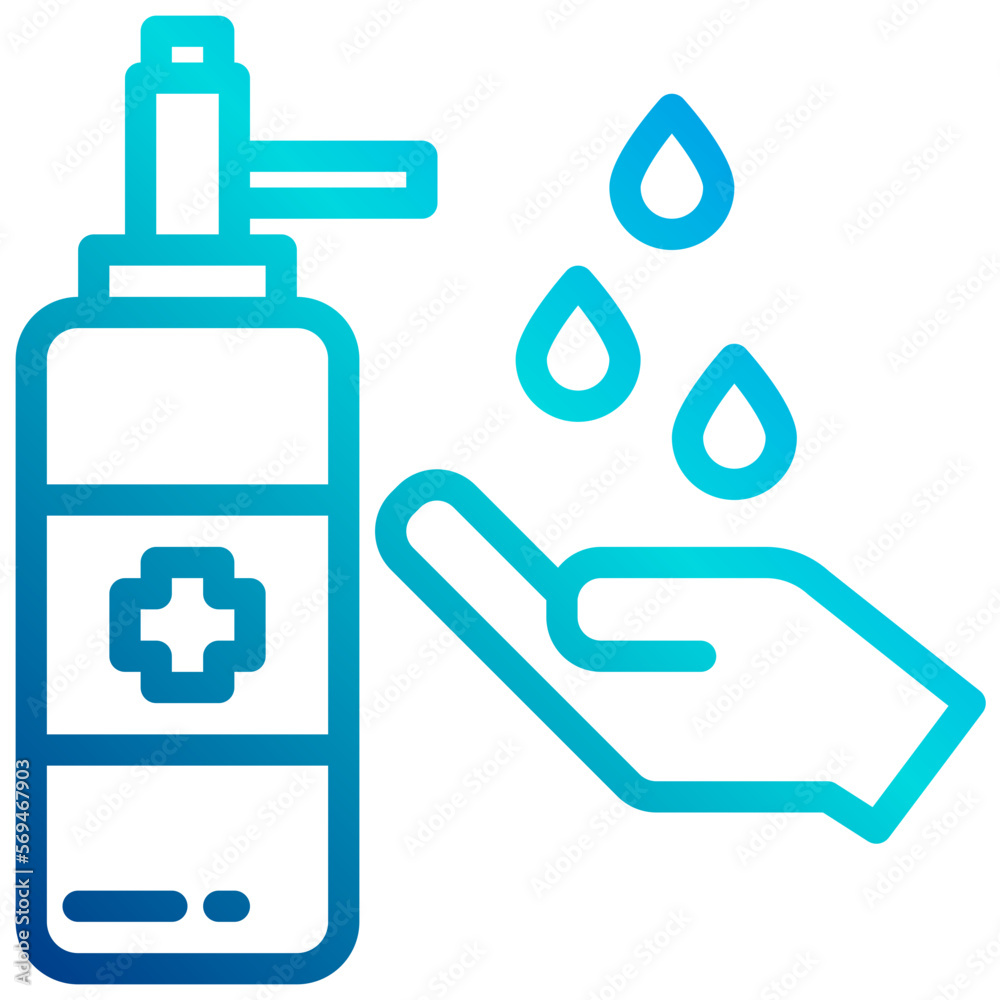 Washing hand gradient line icon Washing hand gradient line icon