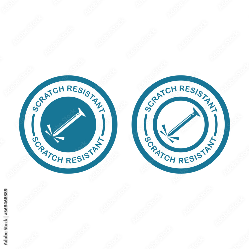 Scratch resistant vector logo design badge Scratch resistant vector logo design badge