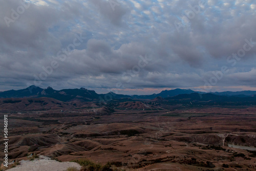 Seascape on the background of mountains