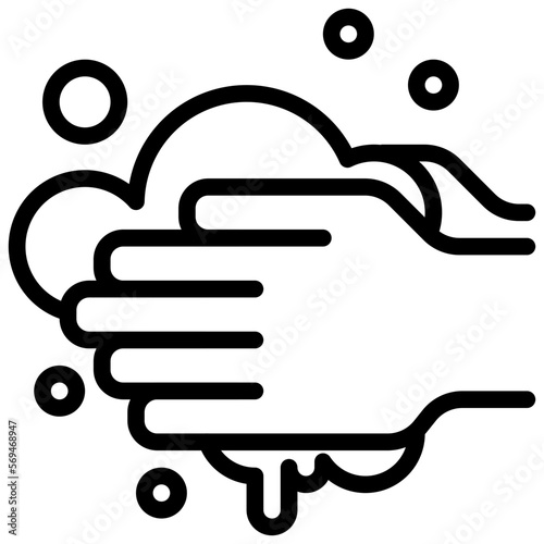Washing hand outline icon