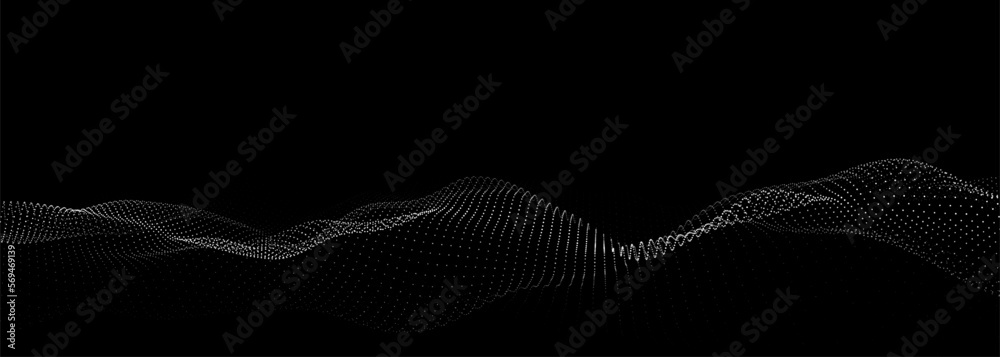 Wave of particles. Digital wave background concept. Abstract technology background. Big data visualization. Vector illustration. Wave of particles. Digital wave background concept. Abstract technology background. Big data visualization. Vector illustration.