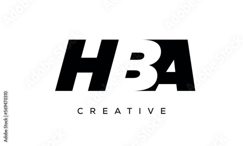 HBA letters negative space logo design. creative typography monogram vector photo