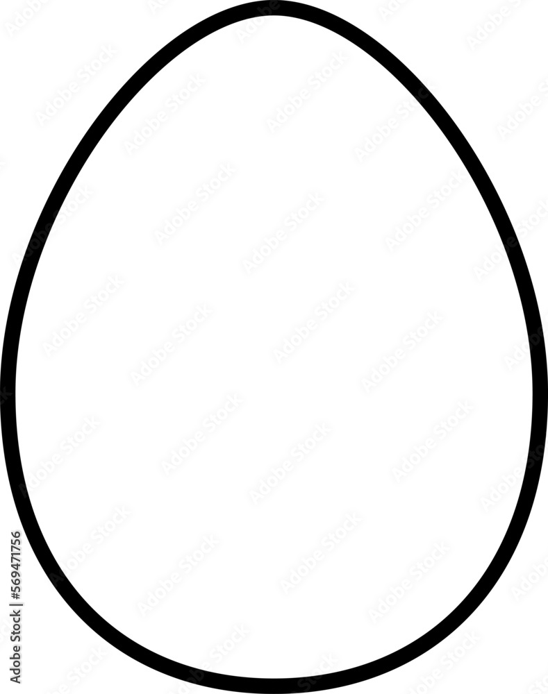 Simple egg-shaped line drawing illustration, icon Simple egg-shaped line drawing illustration, icon