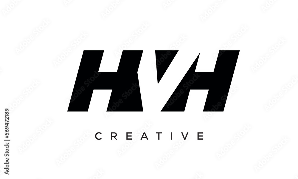 HVH letters negative space logo design. creative typography monogram vector HVH letters negative space logo design. creative typography monogram vector