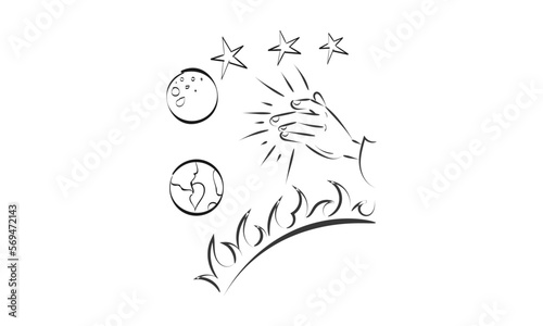 Scripture Illustration for Tattoo design. The message of the Gospel of Jesus Christ. Bible lesson for kids