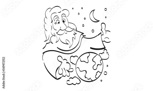 Scripture Illustration for Tattoo design. The message of the Gospel of Jesus Christ. Bible lesson for kids