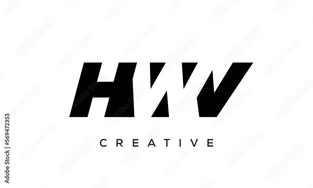 HWV letters negative space logo design. creative typography monogram vector HWV letters negative space logo design. creative typography monogram vector