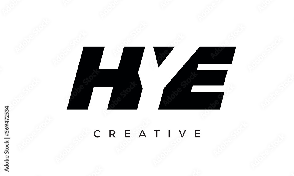 HYE letters negative space logo design. creative typography monogram vector