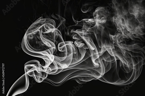 White smoke with black background smoke. Smoke concept.