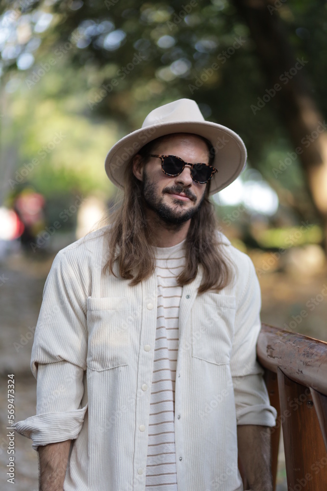 portrait of a man in a hat in varna bulgaria, model shooting 