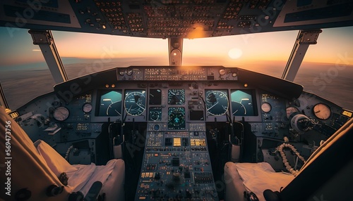 airplane cockpit, generative ai
