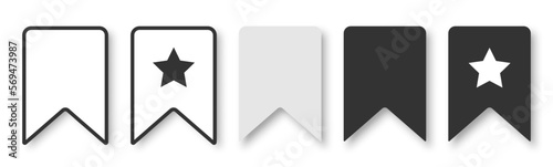 A set of favorites icons on a white background. Bookmarks in a linear style. Vector EPS10.