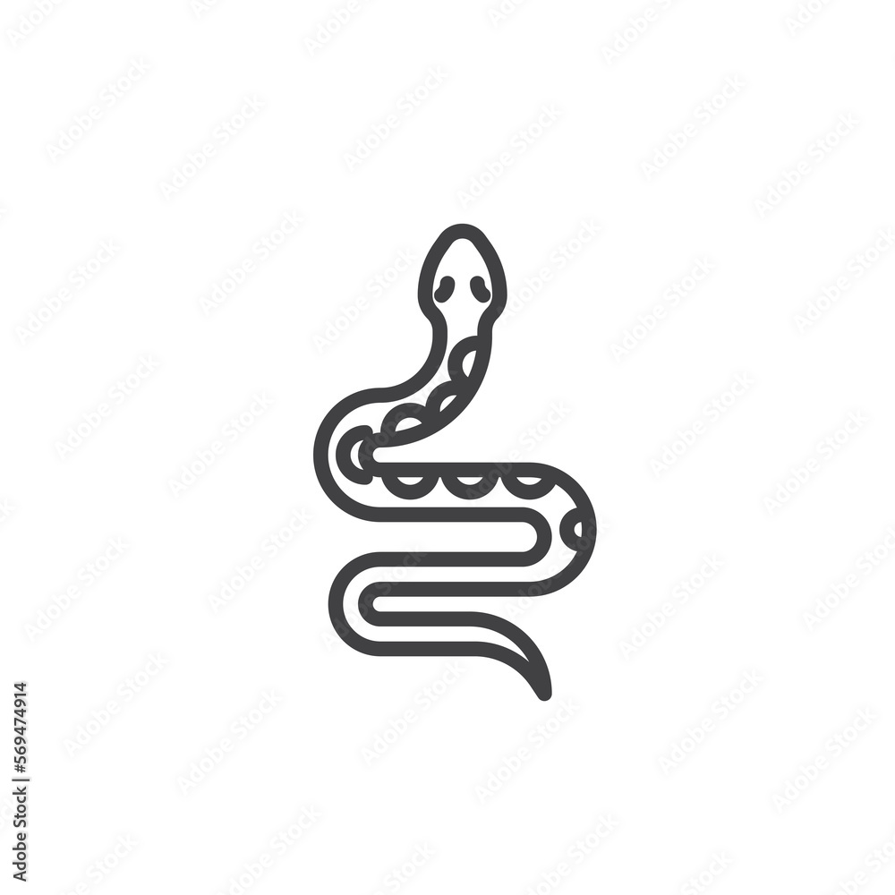 Fototapeta premium Snake pet line icon