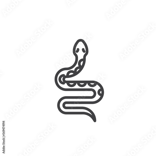 Snake pet line icon