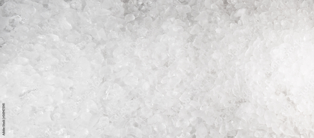Crushed Ice on white Background - Panorama Crushed Ice on white Background - Panorama