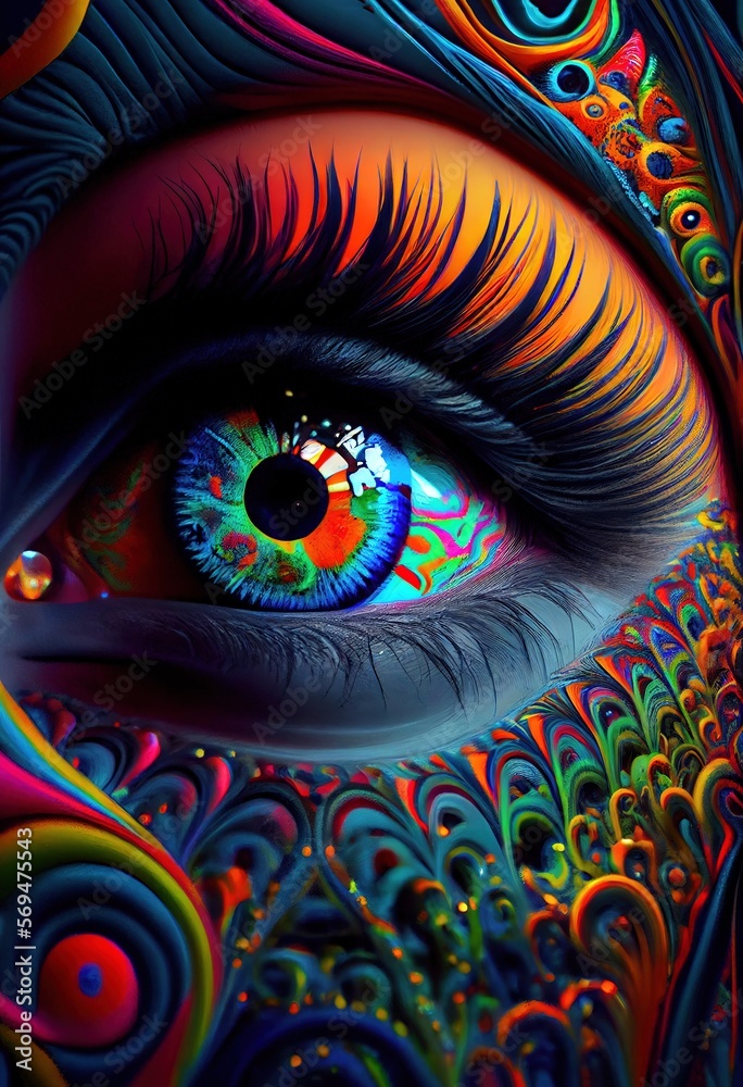 The Vibrant Colors of the Human Iris Up Close. Generative ai