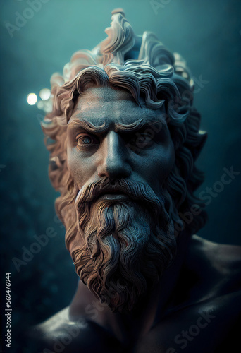 Portrait of Poseidon, AI generative 