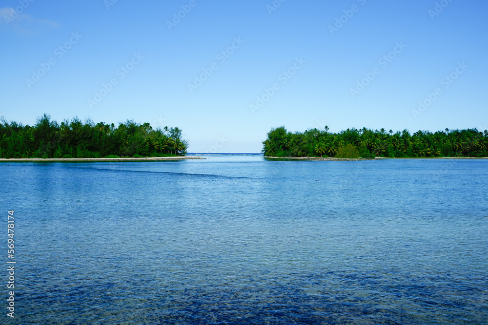Beautiful blue tropical lagoon