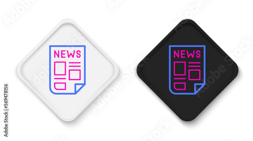 Line News icon isolated on white background. Newspaper sign. Mass media symbol. Colorful outline concept. Vector