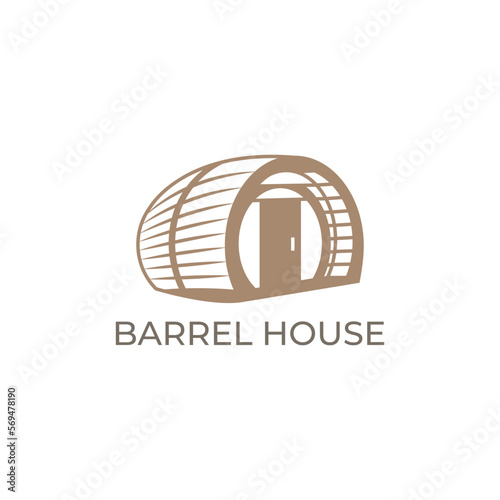 Barrel house logo vector, suitable for construction industry, brewery, beer, restaurant or related company.