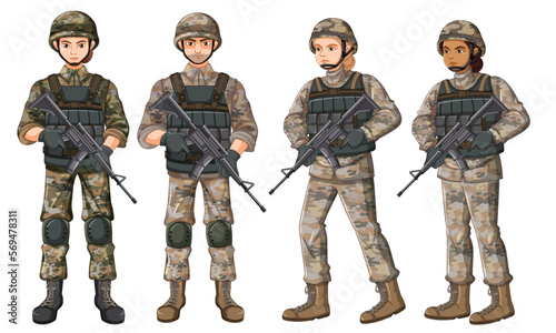 Soldier cartoon character isolated