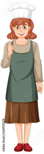 A baker cartoon character
