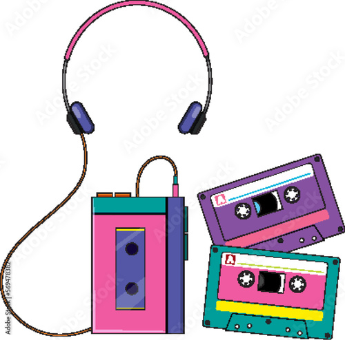 Personal stereo cassette player isolated