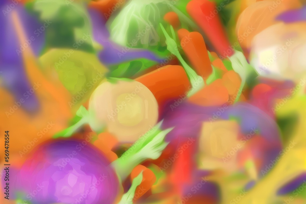 defocused abstract background of vegetable organik food. Generative AI