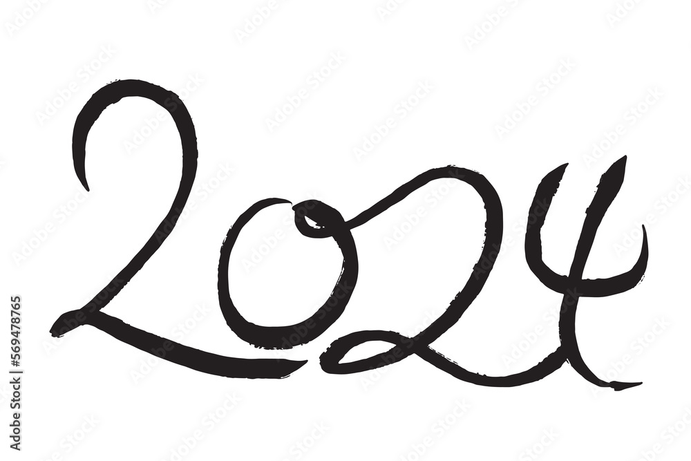Chinese New Year 2024, the year of the Dragon, red and gold line art