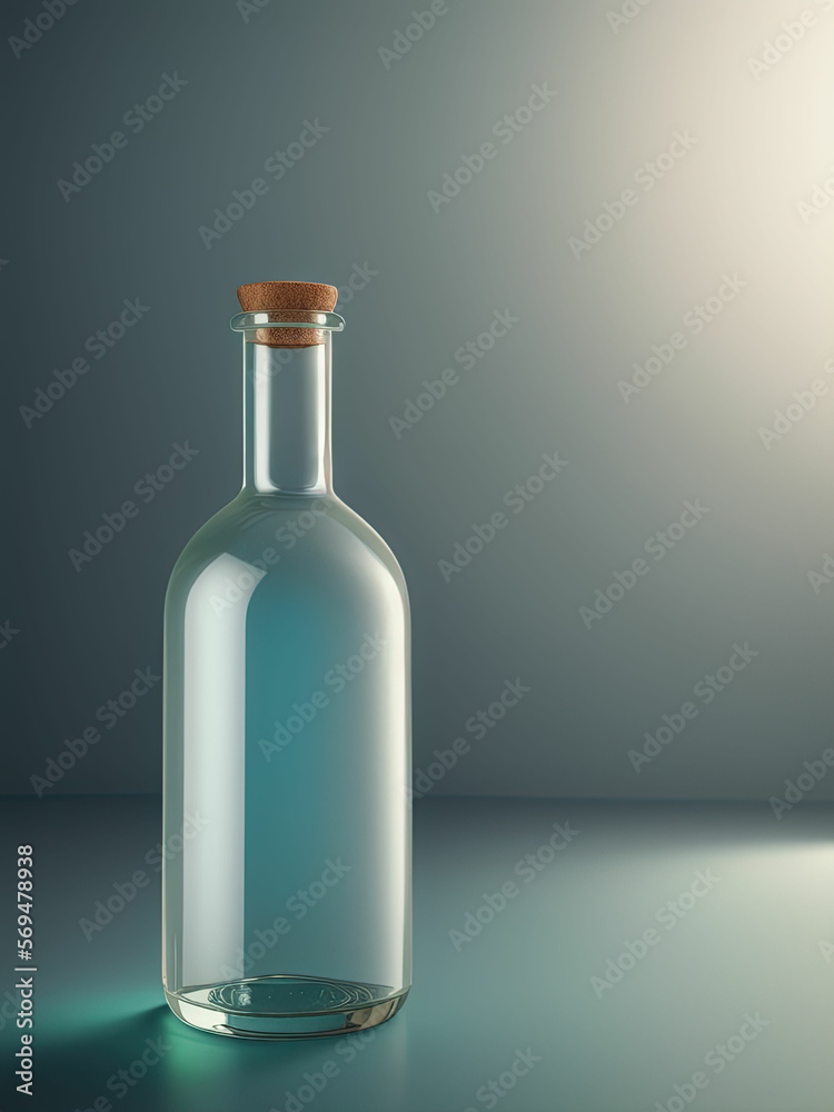Glass Water Bottle. Generative AI Glass Water Bottle. Generative AI