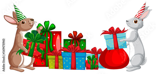 Rabbit with Chritmas gift