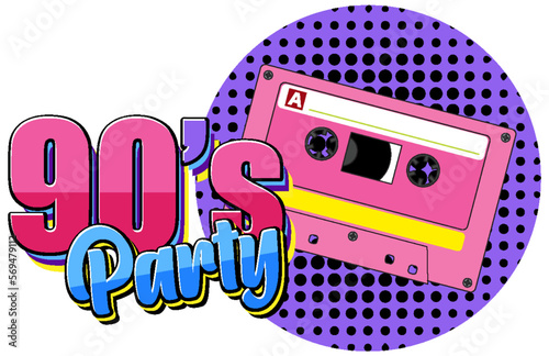90s party banner template