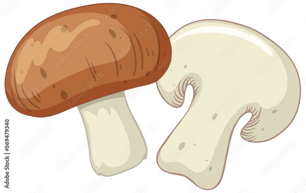 Simple mushroom cartoon isolated