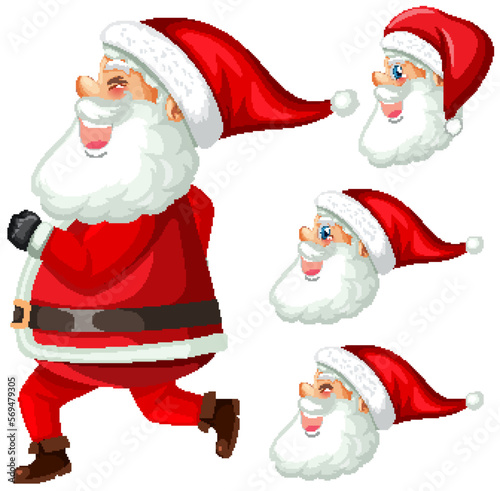 Santa Claus cartoon character set