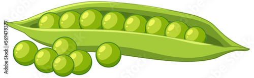 Green peas in a pod