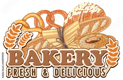 Bakery fresh and delicious text for banner or poster design