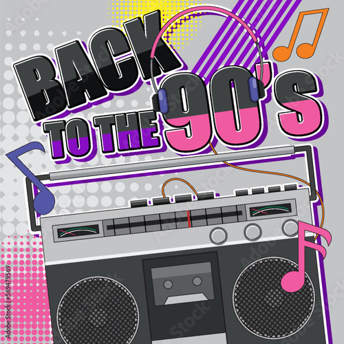 90s party poster template