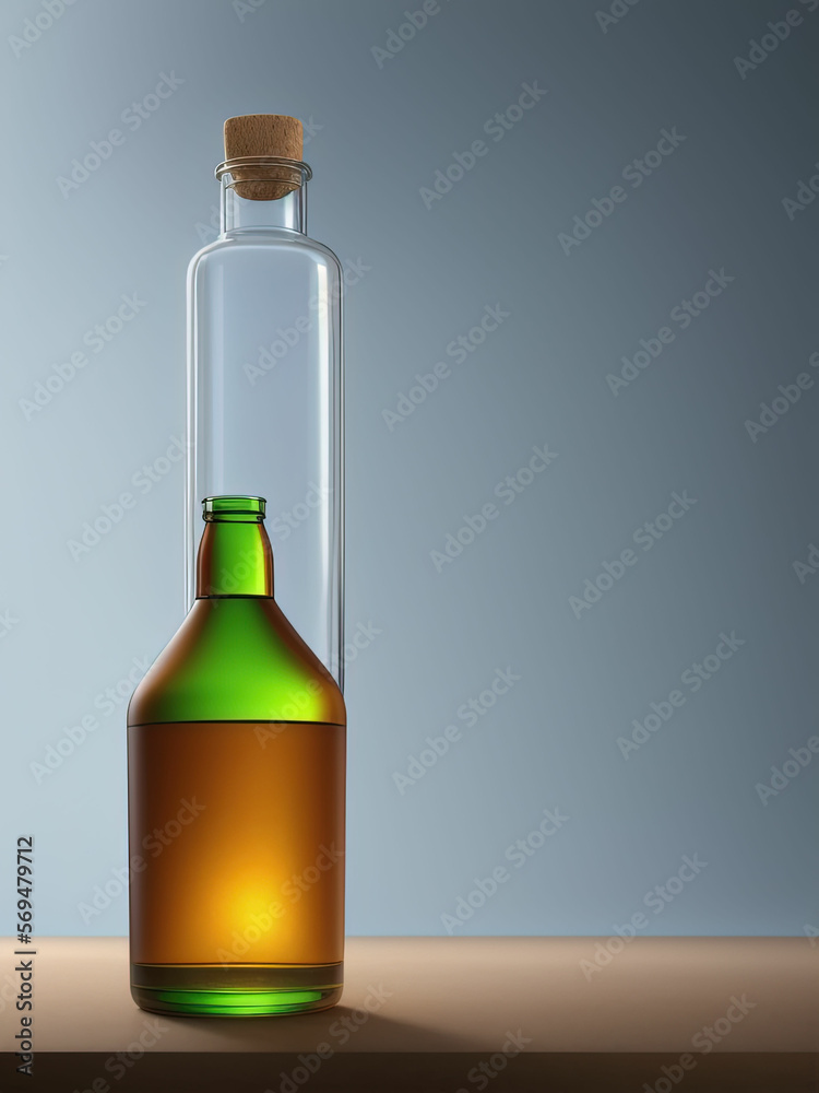 Glass Water Bottle. Generative AI