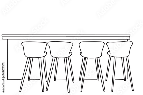 chair coffee shop restaurant home decoration vector illustration hand drawn